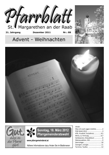 Pfarrblatt 88 Dezember 2011 - St. Margarethen an der Raab