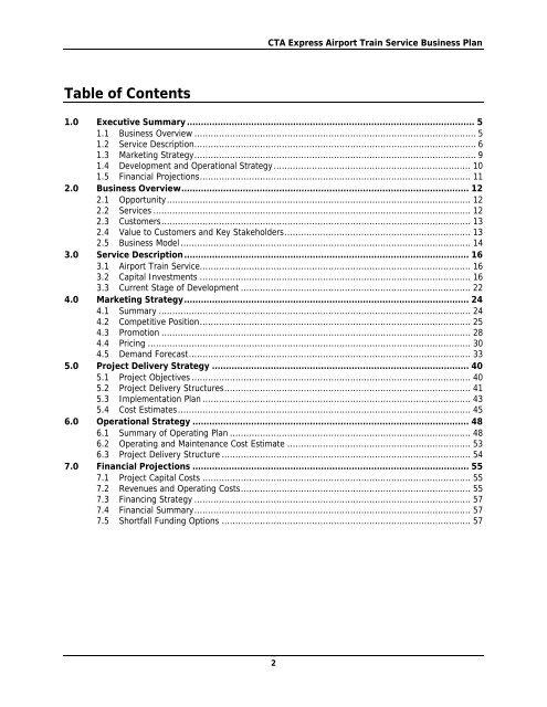 Table Of Contents - Chicago Transit Authority