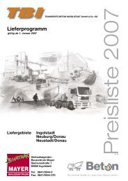 TBI, Transportbeton, Stahlfaserbeton, Beton, Mörtel, Estrich