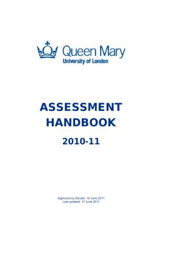 assessment handbook - Academic Registry and Council Secretariat ...