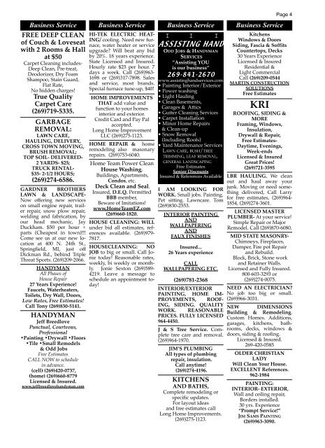 10/1 classified ads - Battle Creek Shopper News