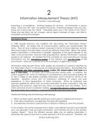 Information Measurement Theory (IMT) - Performance Based ...