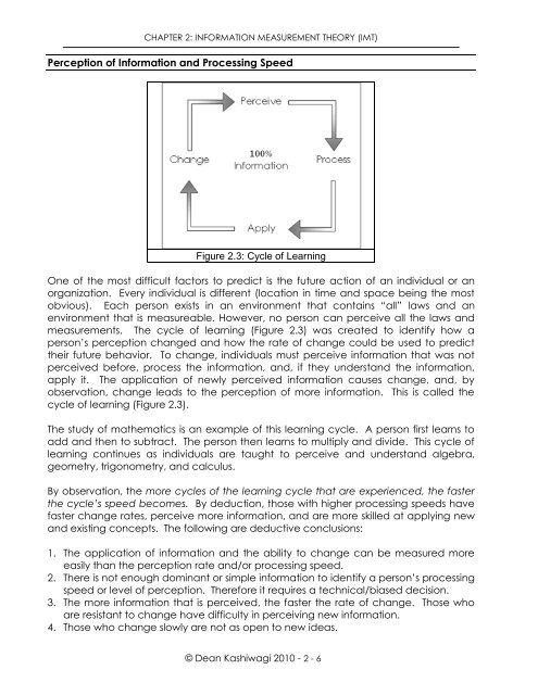 Information Measurement Theory (IMT) - Performance Based ...