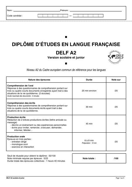 Delf b1 примеры заданий