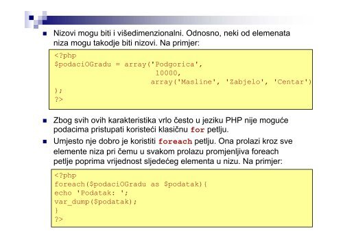 Web Tehnologije PHP & MySQL - ETF Podgorica