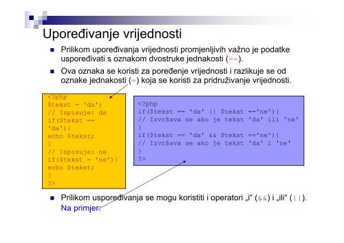 Web Tehnologije PHP & MySQL - ETF Podgorica