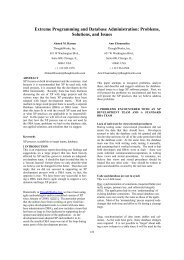 Extreme Programming and Database Administration ... - Agile Alliance