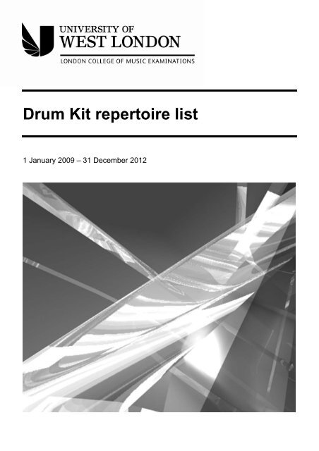 LCM Exams - Drum Kit Grades repertoire list - esamilcm.it