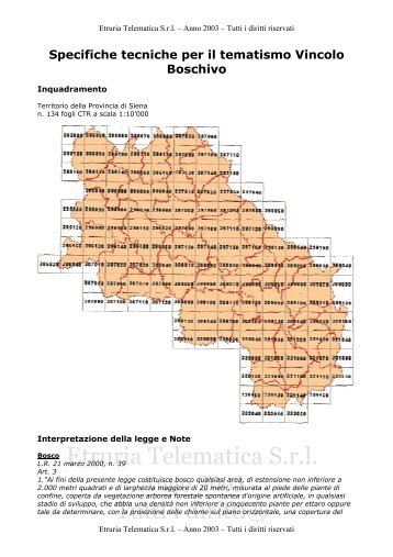 Specifiche Vincolo Boschivo - Provincia di Siena