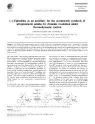 (−)-Ephedrine as an auxiliary for the asymmetric synthesis of ...