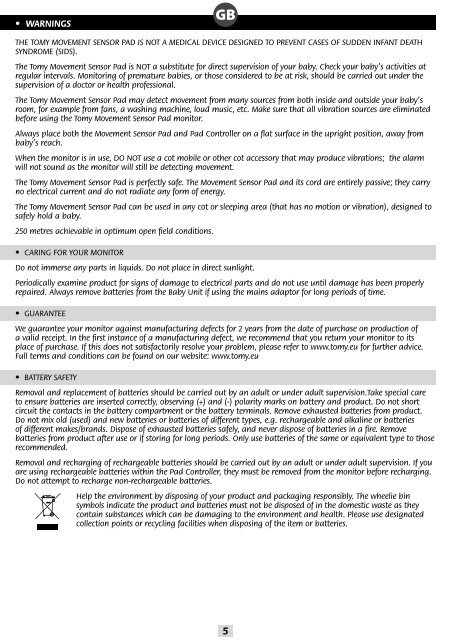 Instructions â¢ Notice d'emploi Gebruiksaanwijzing ... - Tomy