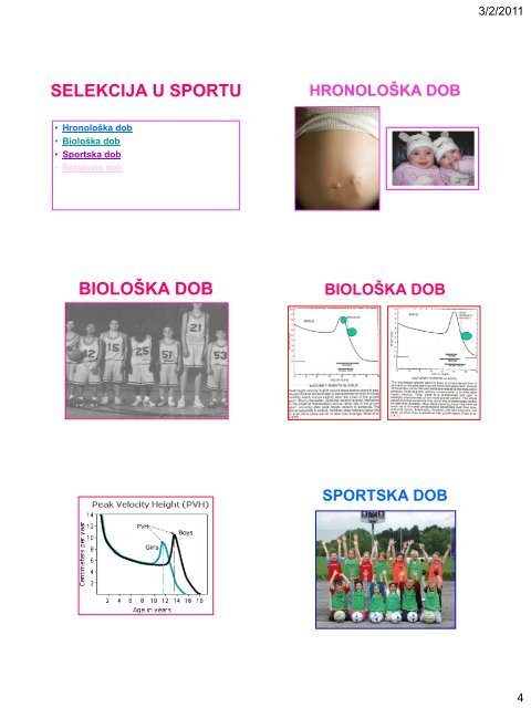 SELEKCIJA U SPORTU - Centar sportskih nauka