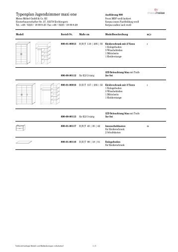 Typenplan Jugendzimmer maxi one - maxi.meise