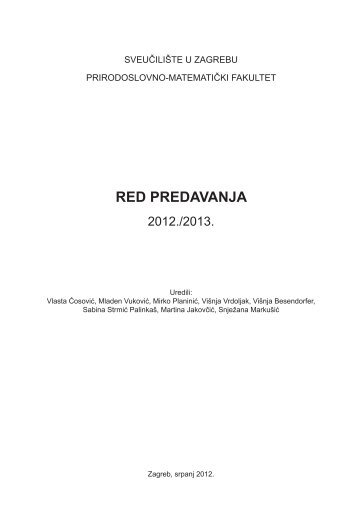 Red predavanja 2012/2013. - Prirodoslovno - matematički fakultet ...