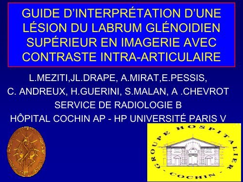 guide d'interprÃ©tation d'une lÃ©sion du labrum glÃ©noidien supÃ©rieur ...