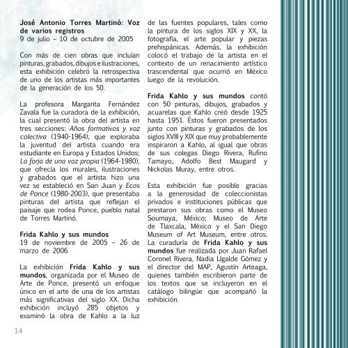Informe Anual, 2005 - Museo de Arte de Ponce