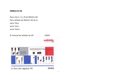 Libro de SeÃ±ales - marklin