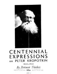 Centennial Expressions on Peter Kropotkin 1842-1942.