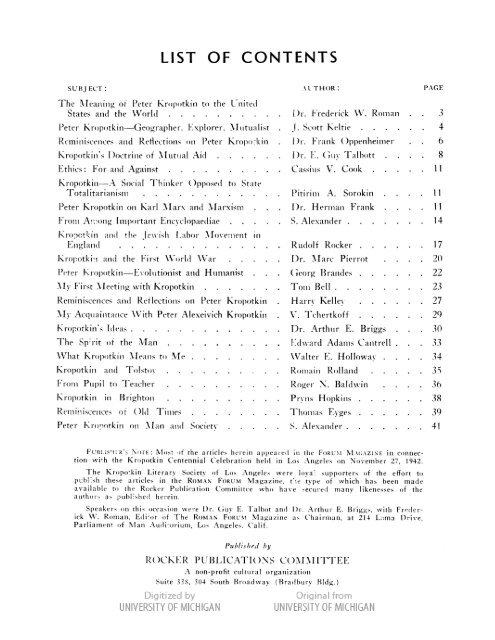Centennial Expressions on Peter Kropotkin 1842-1942.