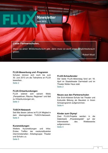 Newsletter - Theater und Schule