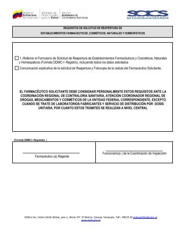 NotificaciÃ³n de Re-Apertura de Establecimientos - Servicio ...