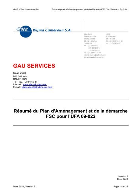 GAU SERVICES - WIJMA Cameroun