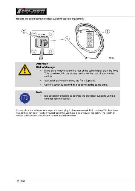 Operating instructions - Tischer Freizeitfahrzeuge