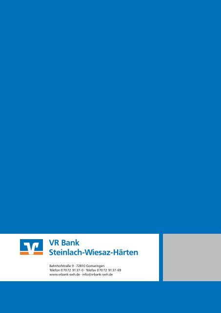 GeschÃ¤ftsbericht 2009 - VR Bank Steinlach-Wiesaz-HÃ¤rten eG