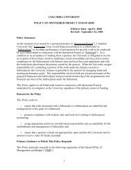 Draft – April 7, 2008 - Columbia University Administrative Policy ...