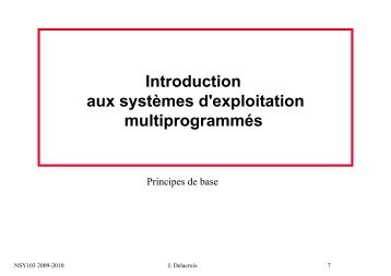 Introduction aux systèmes d'exploitation multiprogrammés