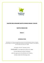 EASTER MILLIONAIRE RAFFLE BONUS DRAW 2 ... - National Lottery