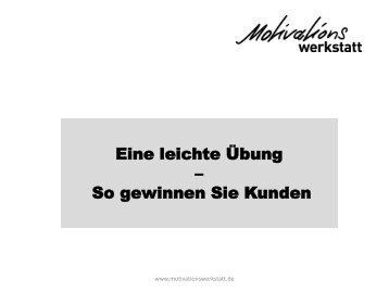 Eine leichte Übung – So gewinnen Sie Kunden - Sternstunde für ...