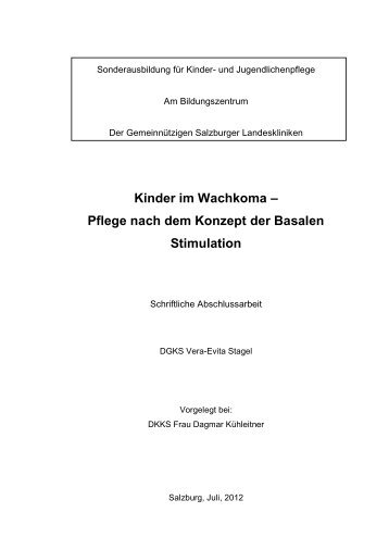 Pflege nach dem Konzept der Basalen Stimulation - Salk