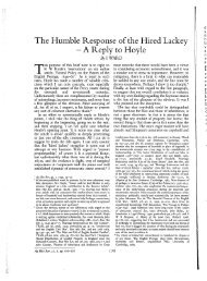 The Humble Response of the Hired Lackey - A Reply to Hoyle