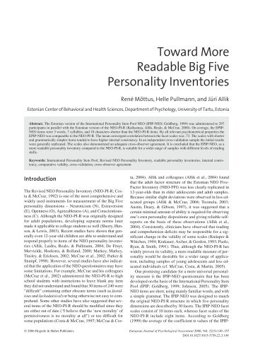 Toward More Readable Big Five Personality Inventories
