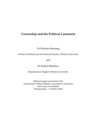 Censorship and the Political Cartoonist - The University of Adelaide