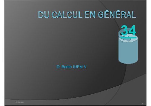 Du Calcul en général (clr)