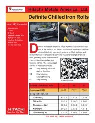 Definite Chilled Iron Rolls - Hitachi Metals America, Ltd.