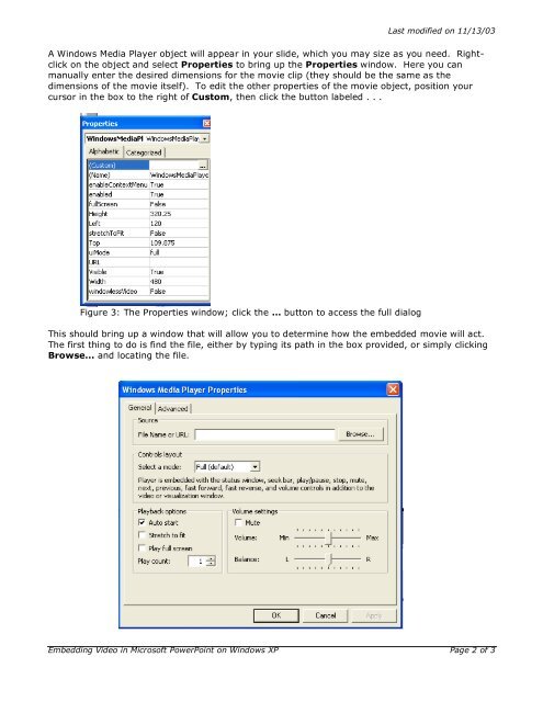 Embedding Video in Microsoft PowerPoint on Windows XP