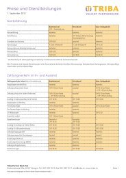 Prospekt Preise und Dienstleistungen (PDF ... - Triba Partner Bank