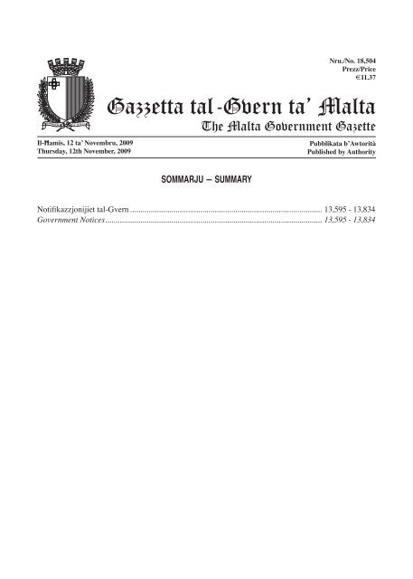 Gazzetta tal-Gvern ta' Malta - Doi-archived.gov.mt