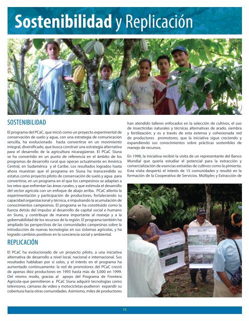 programa de campesino a campesino (pcac), siuna - Equator Initiative