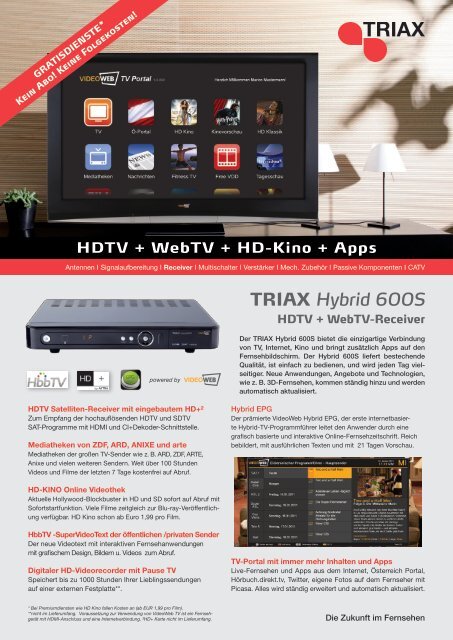 TRIAX Hybrid 600S HDTV + WebTV-Receiver