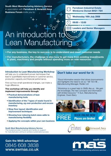 An introduction to Lean Manufacturing - SWMAS