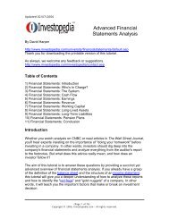 Advanced Financial Statements Analysis - Parent Directory - Free