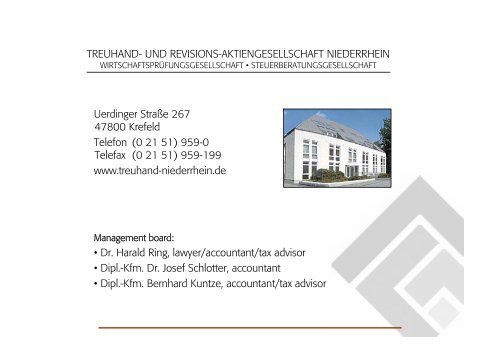 Audit Tax services Legal Advice - Treuhand Niederrhein