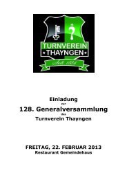 128. Generalversammlung - Turnverein Thayngen