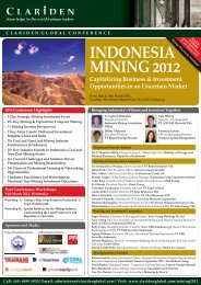 indonesia mining 2012 - Clariden Global