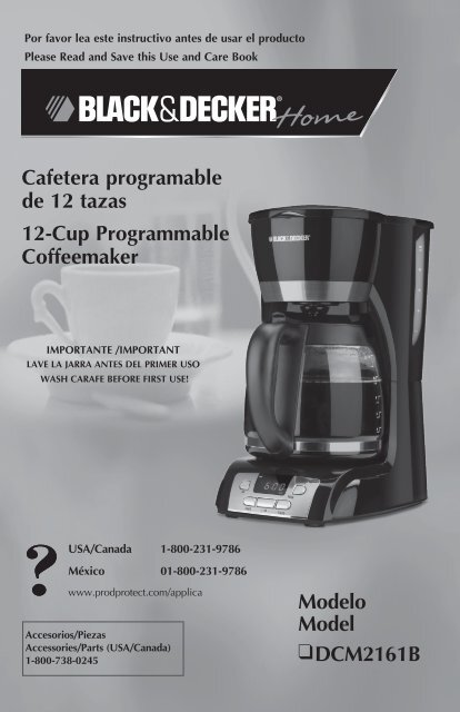 Cafetera Black & Decker 4 en 1 Filtro Permanente, Jarra de 5 Tazas y Vaso  Personal