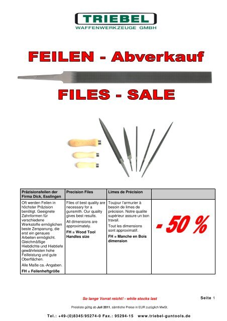 PDF-Sonderpreisliste - Triebel Waffenwerkzeuge GmbH